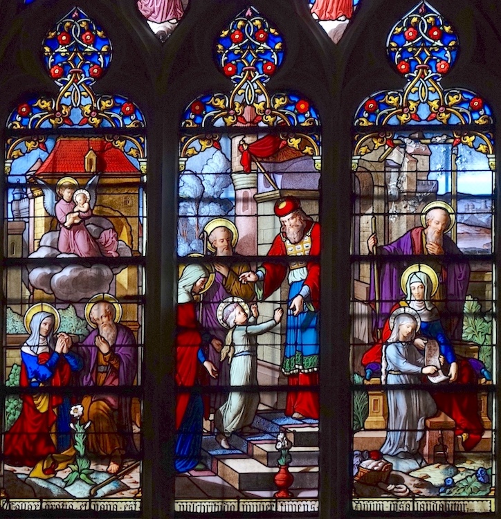 Anne et Joachim reçoivent l'annonce de la naissance de Marie, Présentation de Marie au Temple, éducation de Marie<br> Collégiale Notre-Dame - Dôle 39