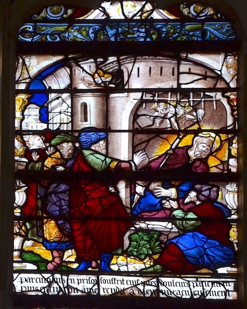 [9] À Rome, Saint Roch guérit un cardinal atteint de la peste. <br>Eglise Saint Nicolas - Troyes 10