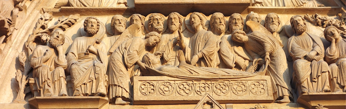 Dormition de la Vierge - Portail de l'église Notre-Dame de Paris