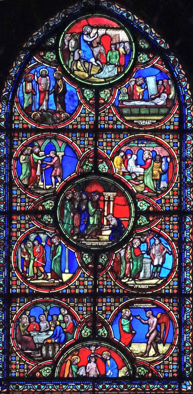 Vitrail de la vie publique du Christ<br>Eglise Saint Germain l'Auxerrois - Paris