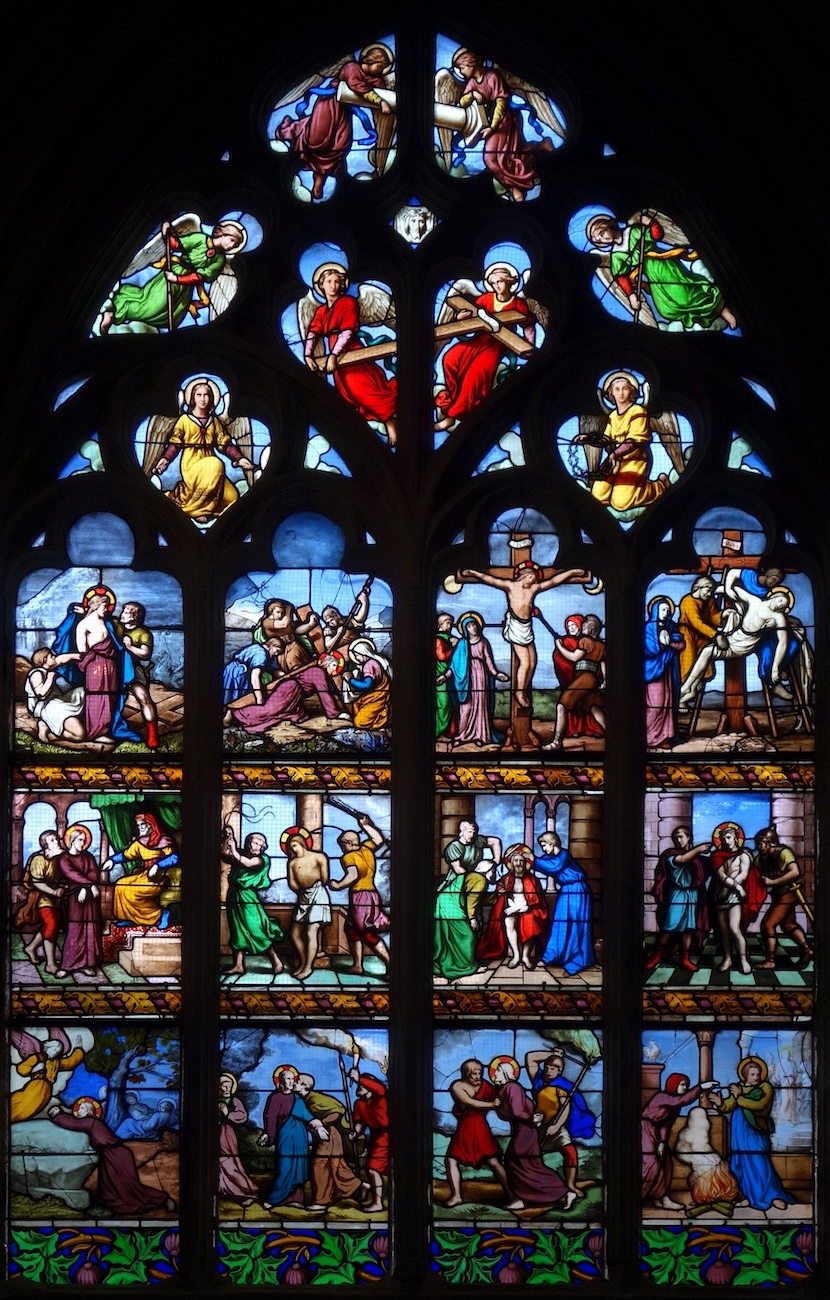 Vitrail de la passion du Christ. - Cathédrale Saint Corentin - Quimper 29