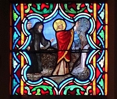 [13] Il fait jaillir une fontaine dans un domaine de l'abbaye de Saint-Sauveur aux environs de Capoue<br>Cathédrale Saint Corentin - Quimper 29