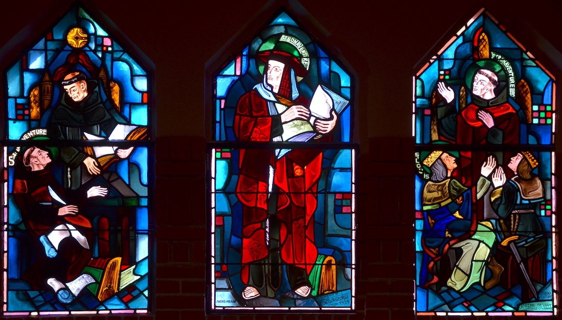 Bonaventure et Thomas d'Aquin, Bonaventure cardinal, Bonaventure prêche devant St Louis et le comte de Navarre <br>Chapelle du couvent des Franciscains - Paris (14)