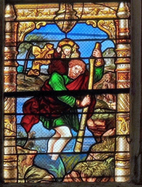 [2] Christophe porte l'enfant Jésus.<br>Abbatiale St Pierre St Paul - Ferrières-en-Gatinais 45