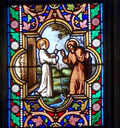 [5] Corentin fait jaillir une source pour exempter Primel d’aller chercher de l’eau en un endroit fort éloigné<br>Cathédrale Saint Corentin - Quimper 29