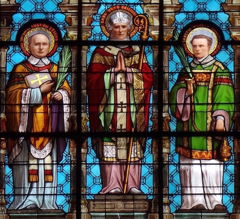 Denis et ses deux compagnons : Éleuthère, le prêtre, et Rustique, le diacre<br>Eglise Saint Roch - Paris 01