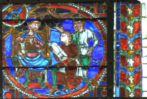 [14] Théophile reçoit des hommages et des présents.<br>Cathédrale Notre-Dame - Laon 02