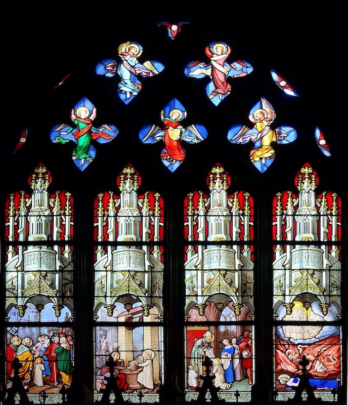 Vitrail de la vie de Sainte Geneviève (enfance)<br>Eglise Saint Etienne du Mont - Paris (5)