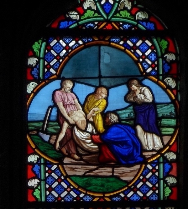 [16] Le corps de Jean-Baptiste est enseveli.<br>Cathédrale St Quentin - Quimper 29