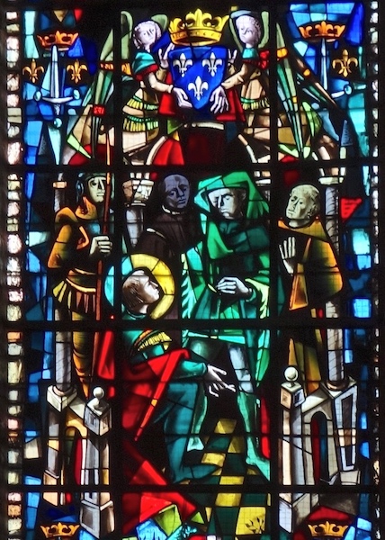 À Chinon, Jeanne reconnait le Dauphin<br>Cathédrale Notre-Dame - Rouen 76<