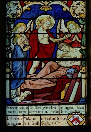 2 - comment pendant son sommeil Jésus-Christ disant : Martin encore catéchumène m'a revêtu de son manteau<br>Eglise Saint Martin - Clamecy 58