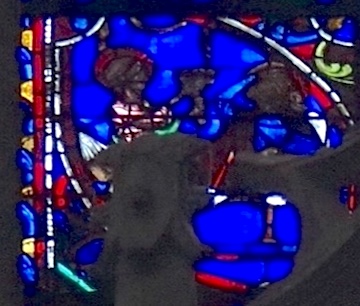 [3] Un de ses compagnons le soigne. Il s'agit peut-être d'Anasius.<br>Cathédrale Notre-Dame - Rouen 76