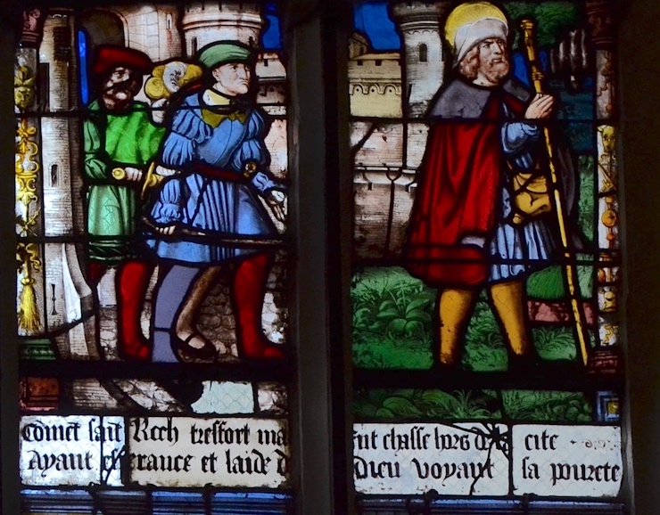 [9] À Plaisance, atteint lui-même de la peste, Roch est chassé de la ville. Il se dirige vers la forêt où il trouvera refuge.<br>Eglise Saint Etienne - Bar-sur-Seine 10