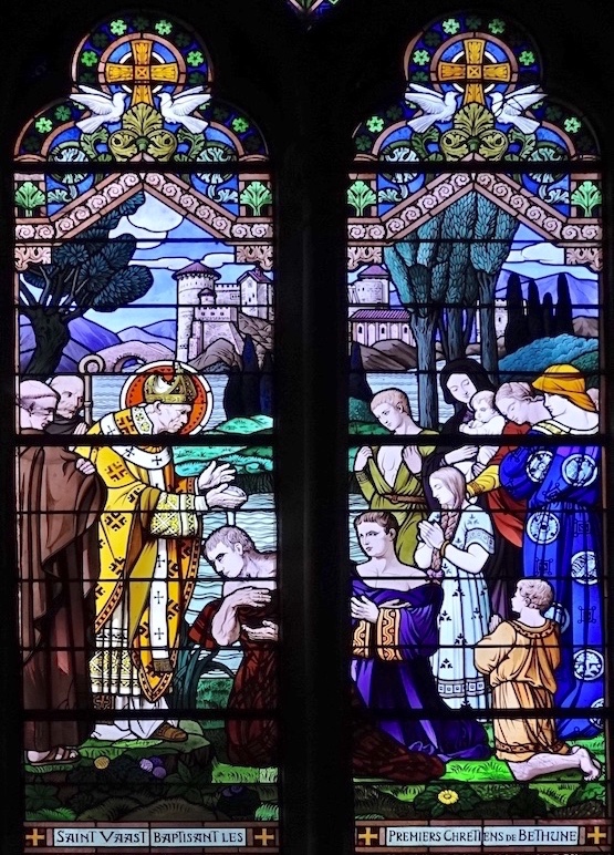 Saint Vaast baptisant les premiers chrétiens de Béthunes<br>Eglise Saint Vaast - Béthunes 62